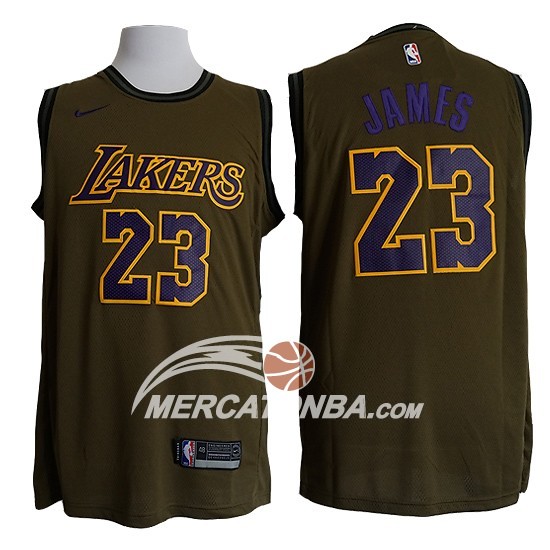 Maglia NBA Lakers Lebron James Nike Verde